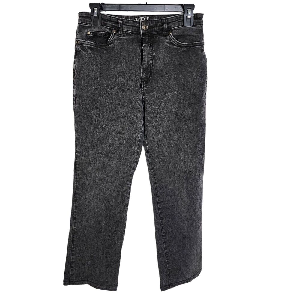 FDJ French Dressing Womens Jeans Size 10P Suzanne Black Mid Rise Straight Denim